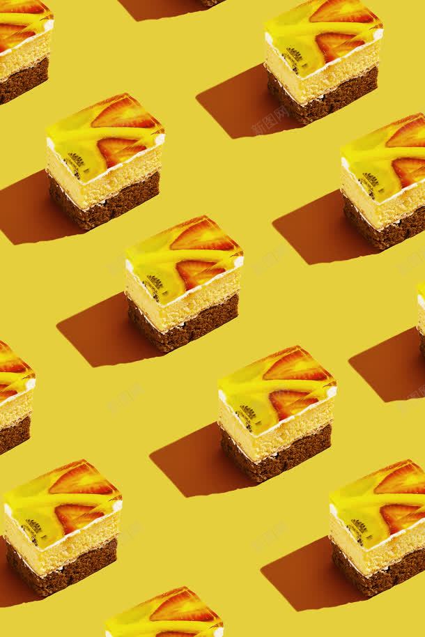 黄色背景前的草莓蛋糕jpg设计背景_新图网 https://ixintu.com 背景 草莓 蛋糕 黄色