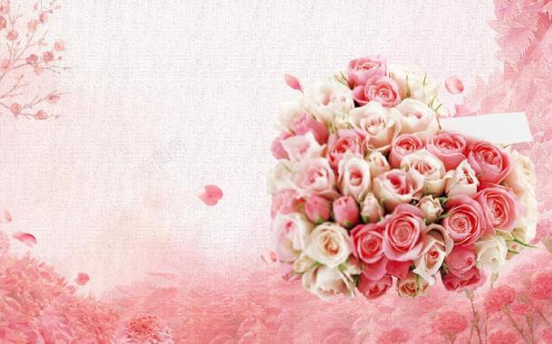 粉色温馨花朵母亲节促销海报背景背景