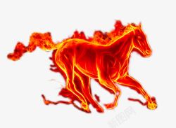 燃烧的马奔跑中的火马高清图片