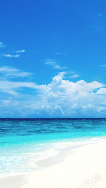 唯美海岛风景H5背景摄影图片