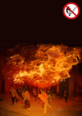 火焰防火消防安全海报背景背景