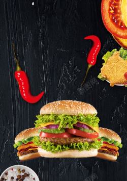 新品菜单美食汉堡菜单菜谱宣传单高清图片