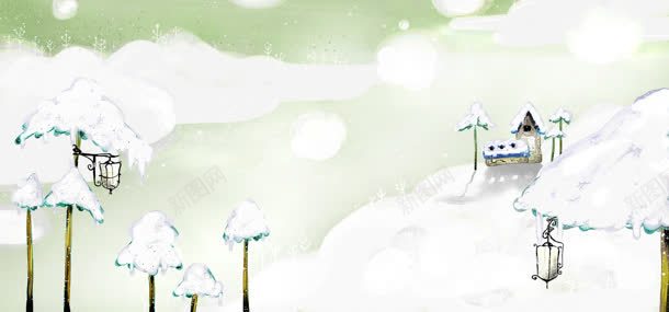 雪地背景jpg设计背景_新图网 https://ixintu.com 唯美 插画 清新