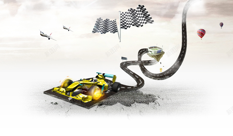 极速赛车比赛海报psd设计背景_新图网 https://ixintu.com 开心 急速 旗帜 比赛 激情 狂欢 赛车 速度与激情