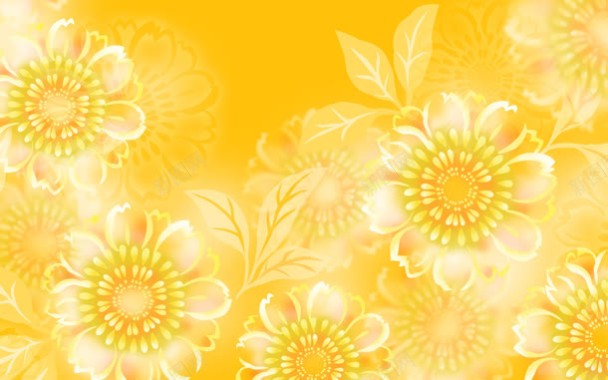 手绘淡雅黄色花卉壁纸背景