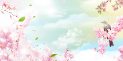 三生三世桃花里醉美春天海报背景高清图片