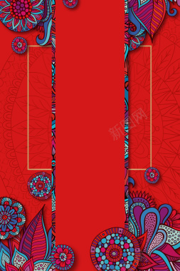 中国民族风矢量精美红色商业庆典背景背景