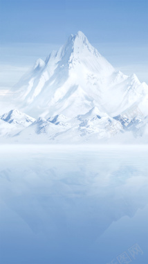 雪山简约大气背景摄影图片
