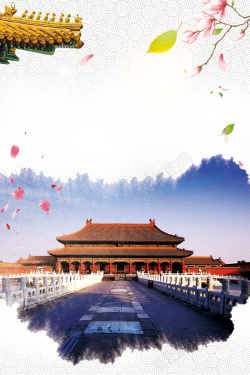 古建筑古文化北京创意古建筑中国风背景高清图片