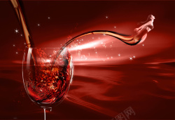 葡萄酒背景展板创意美人鱼红酒广告背景高清图片