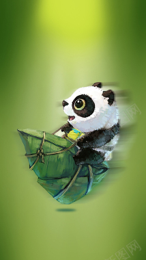可爱大熊猫粽子端午节背景背景