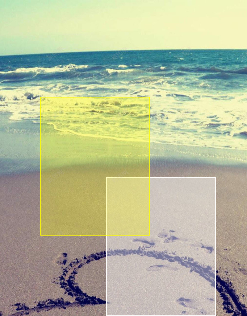 蓝色小清新沙滩背景psd_新图网 https://ixintu.com H5背景 小清新 摄影 沙滩 海洋 温暖 蓝色 风景 黄色