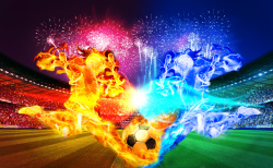 足球赛展板足球赛世界杯炫酷海报高清图片