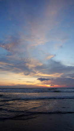5海景海边小区海边夕阳海景H5背景高清图片