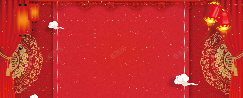 新年大气盛典几何红色banner背景