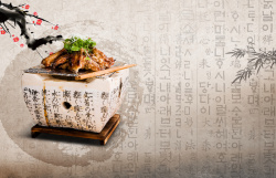 韩国风美食韩国风韩国餐厅海报背景高清图片
