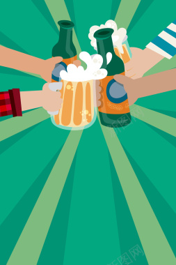 清新简约啤酒海报背景图背景