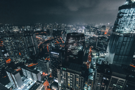 商业都市夜景图背景