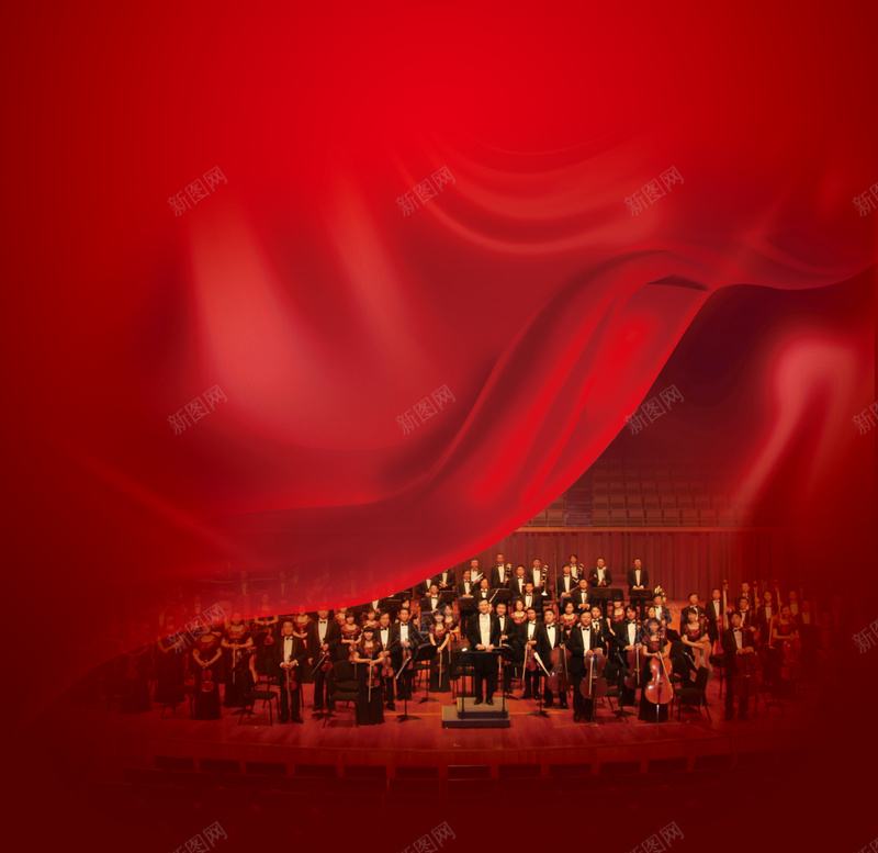 红色音乐会开幕背景psd_新图网 https://ixintu.com 大气 开幕 摄影 红色 音乐会 风景