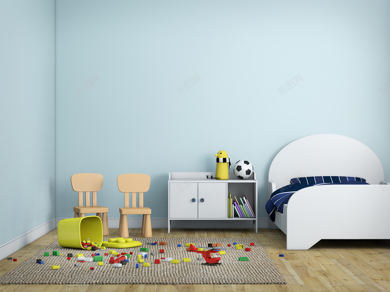 儿童房里的床与玩具jpg设计背景_新图网 https://ixintu.com PPT 儿童房 家居 床 玩具