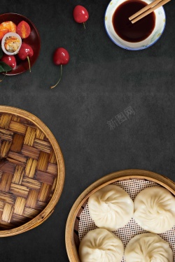 叉烧包海报美食餐饮小笼包PSD高清图片