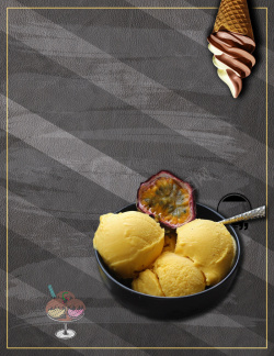 一个甜筒冰淇淋暗黑纹理夏日冰淇淋海报背景psd高清图片