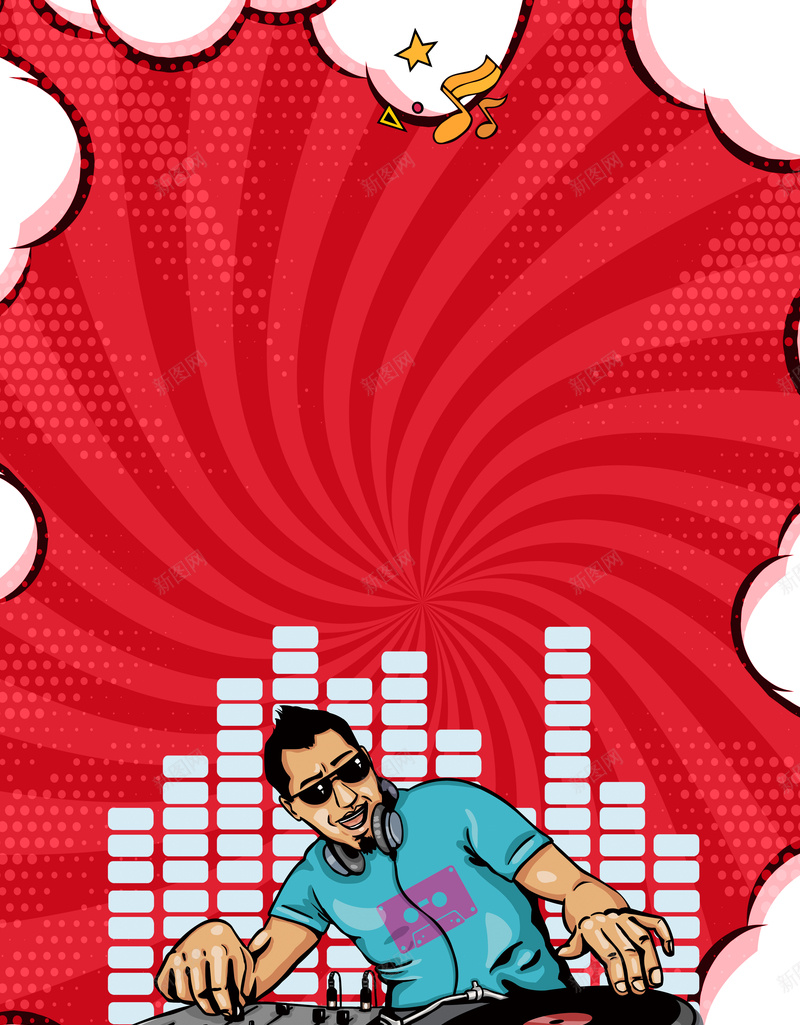 红色嘻哈说唱比赛宣传海报psd设计背景_新图网 https://ixintu.com hiphop 人物 卡通 嘻哈音乐 社团活动 社团海报 红色 说唱比赛 音乐海报