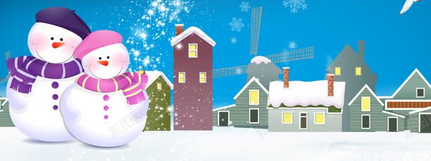 圣诞节背景jpg设计背景_新图网 https://ixintu.com 促销海报 房子 雪人