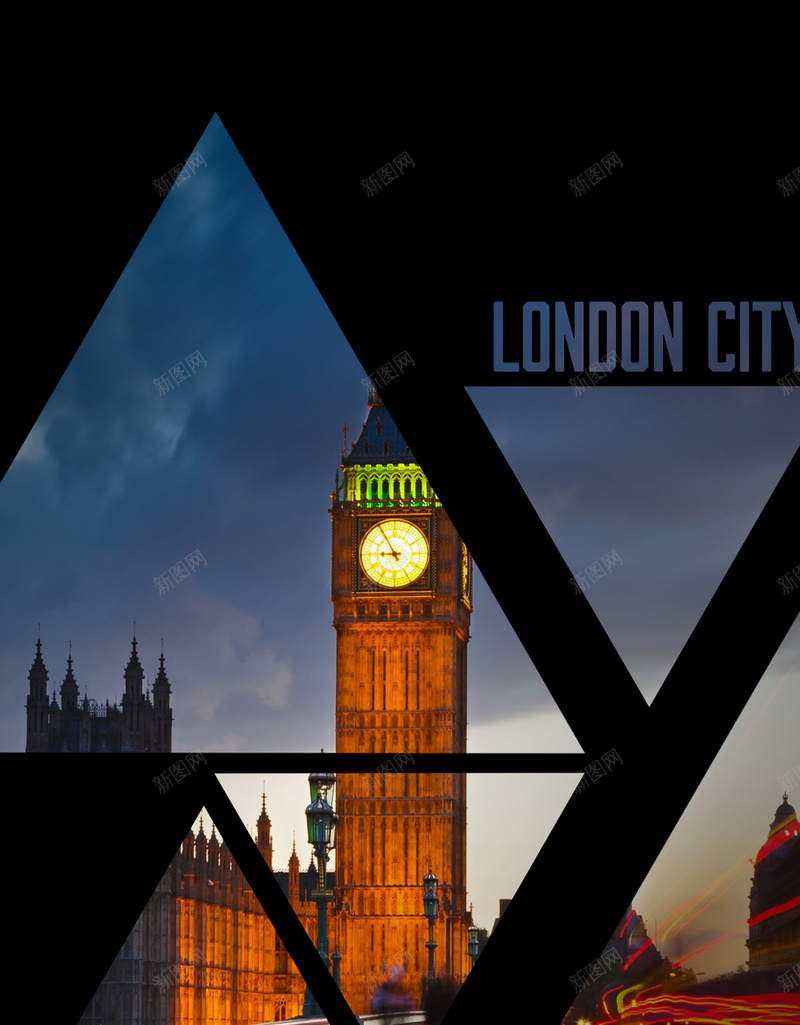 伦敦街景手机壁纸jpg设计背景_新图网 https://ixintu.com H5 h5 天空 建筑 深蓝 街景 钟