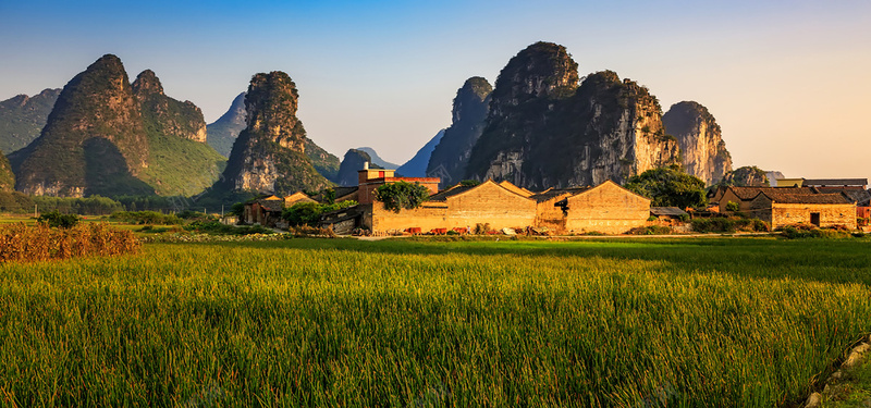 乡村风景摄影背景背景