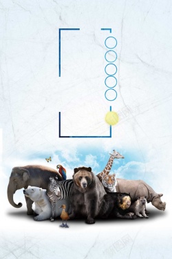 关爱野生动物报简约创意保护野生动物公益海报背景高清图片