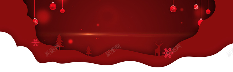 唯美红色圣诞banner海报背景psd设计背景_新图网 https://ixintu.com 圣诞元素 圣诞帽 圣诞树 圣诞礼物 圣诞素材 圣诞装饰球 大气 简约 红色圣诞节 线条 质感 雪花