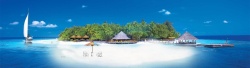 夏日风景蓝色海岛夏日度假背景高清图片