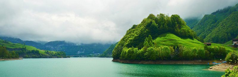 简约河山banner背景psd_新图网 https://ixintu.com 中国风 山水 摄影 树林 海报banner 绿叶 风景