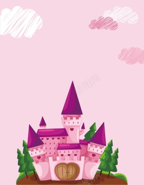 矢量卡通儿童公主城堡背景背景
