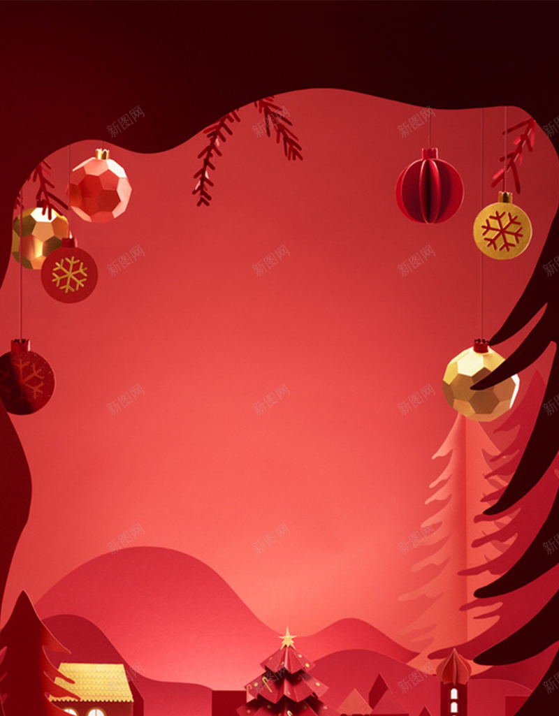 狂欢红色圣诞节H5图jpg设计背景_新图网 https://ixintu.com 圣诞节 梦幻 浪漫 激情 狂欢 狂欢圣诞节H5素材 礼物 红色