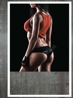 腹肌海报美式健身马甲线减肥健身腹肌健身工作室海报高清图片
