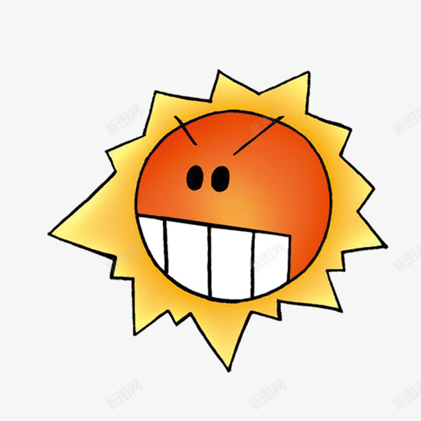 卡通的太阳光png免抠素材_新图网 https://ixintu.com 卡通素材 太阳光照射 红色的太阳 装饰图案 黄色的光芒