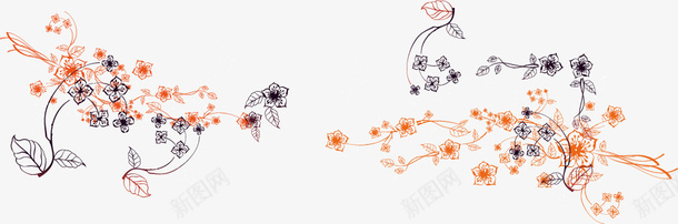潮流花枝花朵矢量图ai免抠素材_新图网 https://ixintu.com 唯美 多色 时尚 矢量图