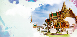 景点行程介绍泰国旅游海报背景高清图片