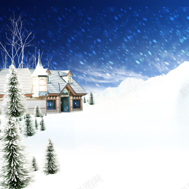 羽绒汽车坐垫冬季雪景简约清爽背景摄影图片