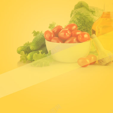 摄影水果蔬菜黄底水壶背景摄影图片