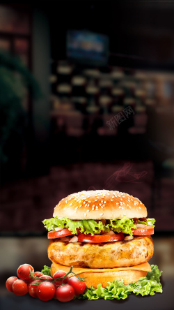 芝士汉堡包H5背景素材平面宣传单芝士汉堡H5背景高清图片