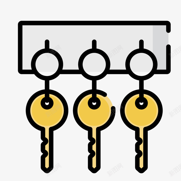 一串钥匙矢量图图标ai_新图网 https://ixintu.com 图标 圆环 安全 家庭 工具 开启 方形 钥匙 矢量图