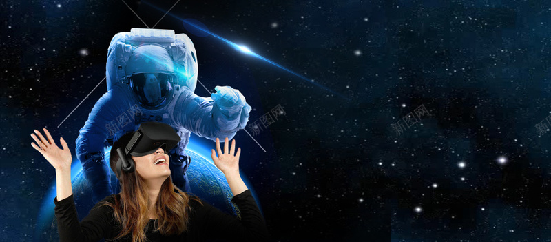 VR科幻科技大气太空bannerpsd设计背景_新图网 https://ixintu.com 3D VR 人物 太空 宇宙 宇航员 星空 未来 炫光 眼镜 科幻 科技 立体 网络 虚拟 黑科技