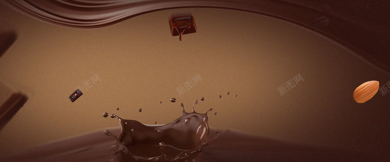 巧克力丝滑质感情人节礼物海报背景
