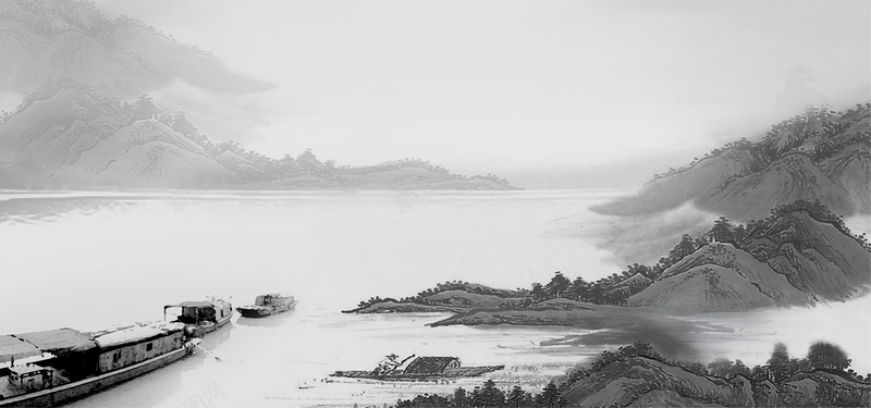 古风山峦海报banner背景背景