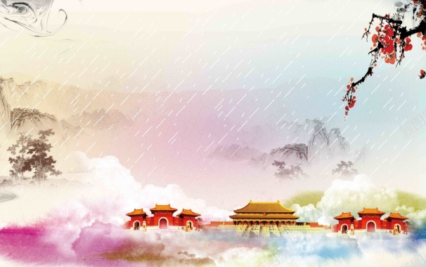中国风清明时节海报背景模板背景