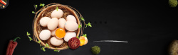 土鸡蛋饲养传统土鸡蛋简约黑色banner高清图片