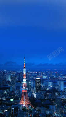 日本东京铁塔背景摄影图片